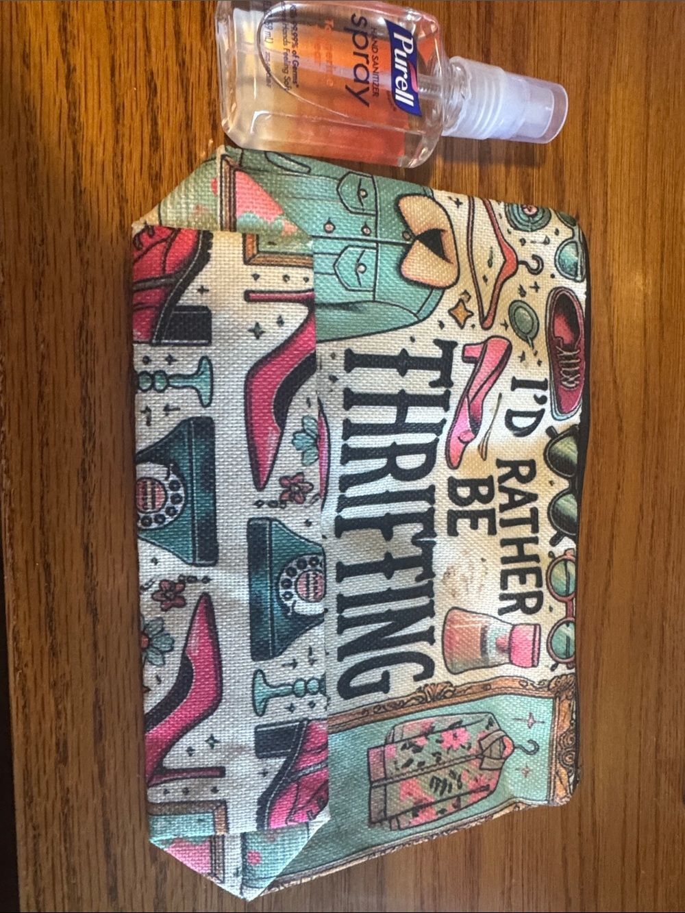 I'd Rather Be Thrifting Printed Cosmetic Pouch